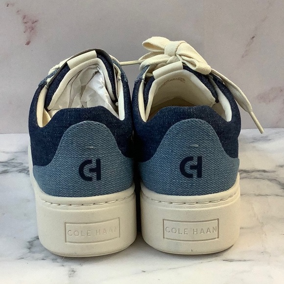 NWT Cole Haan Women's Platform Sneaker Blue and White Size 10B - Picture 4 of 7